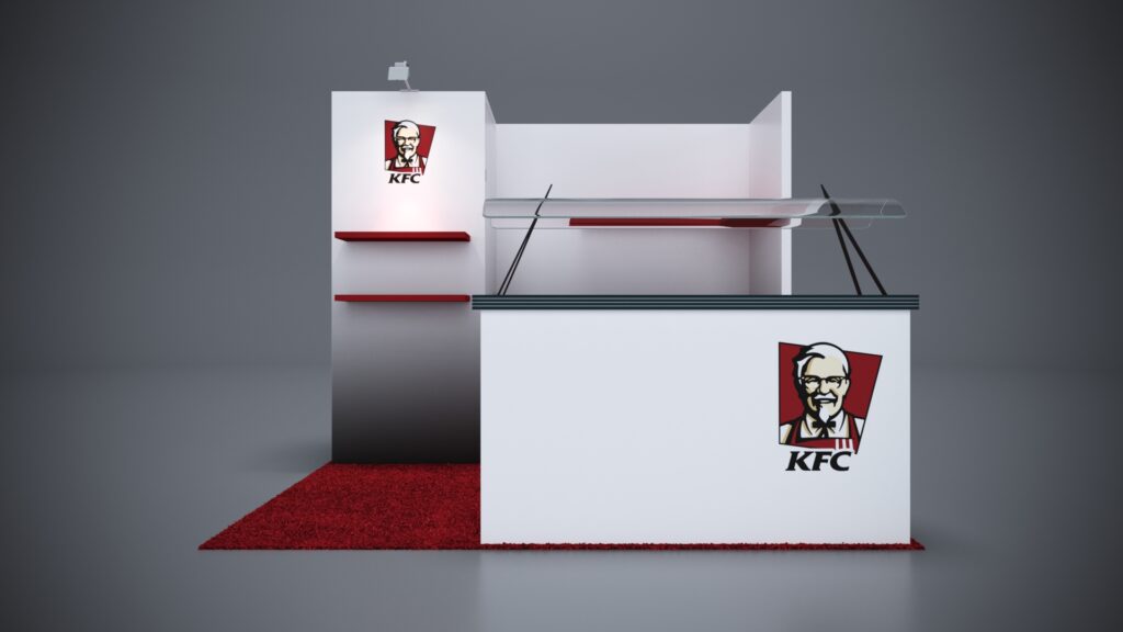 Trade show booth with LED display